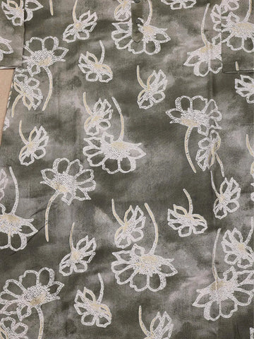 Olive Green Floral Printed Cotton Rayon Kurti - Diadem