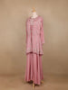 Onion Pink Sequin Embroidered Crepe Palazzo Salwar Suit - Diadem