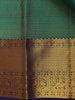 Teal Blue Floral Woven Pure Kanchipuram Silk Saree - Diadem