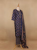 Dark Blue Floral Designed Cotton Salwar Suit - Diadem