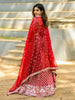 Dark Red Raw Silk Floral Designed Bridesmaid Lehenga - Diadem