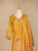 Mustard Yellow Floral Print Tissue Straight Cut Salwar Suit - Diadem