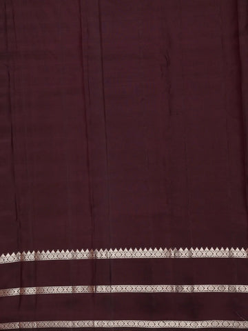Dark Purple Checkered Woven Pure Kanchipuram Silk Saree - Diadem