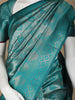 Teal Green Floral Butta Art Silk Saree - Diadem