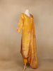 Mustard Yellow Floral Print Tissue Straight Cut Salwar Suit - Diadem