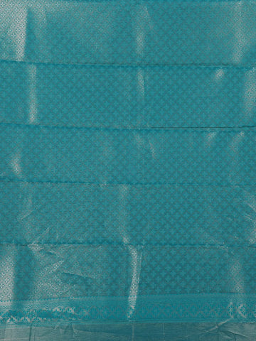Teal Green Floral Butta Art Silk Saree - Diadem