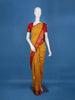 Mustard Yellow Floral Design Cotton Saree - Diadem