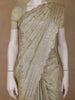 Pistachio Green Floral Embroidered Tissue Silk Saree with Scallop Border - Diadem