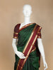 Bottle Green Plain Pure Kanchipuram Silk Saree - Diadem
