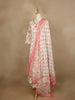 White Floral Print Cotton Straight Cut Salwar Suit - Diadem