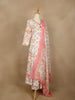White Floral Print Cotton Straight Cut Salwar Suit - Diadem
