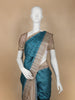 Sky Blue Abstract Designed Semi Tussar Silk Saree - Diadem