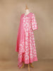 Light Pink Floral Printed Cotton Salwar Suit - Diadem
