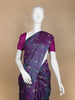 Navy Blue Floral Woven Pure Kanchipuram Silk Saree - Diadem