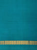 Teal Blue Stripes Woven Pure Kanchipuram Silk Saree - Diadem