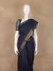 Dark Grey Solid Cotton Saree - Diadem
