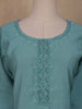 Aqua Green Solid Casual Cotton Kurti - Diadem