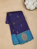 Blue Floral Woven Pure Kanchipuram Silk Saree - Diadem