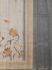 Grey Floral Designed Semi Tussar Silk Saree - Diadem