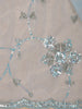 Light Blue Floral Motif Sequin Designed Organza Designer Saree - Diadem