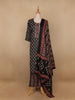 Black Floral Designed Cotton Salwar Suit - Diadem