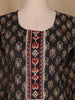 Black Floral Designed Cotton Salwar Suit - Diadem