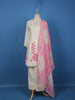 Ivory Leaf Printed Cotton Salwar Suit - Diadem