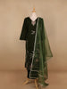 Green Floral Designed Velvet Co Ord Salwar Suit - Diadem
