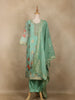 Pastel Green Floral Designed Semi Silk Salwar Suit - Diadem