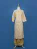 Beige & Mustard Leaf Printed Cotton Salwar Suit - Diadem