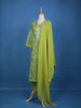 Green Floral Designed Cotton Salwar Suit - Diadem
