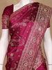 Dark Pink Floral Designed Bridal Banarasi Silk Saree - Diadem