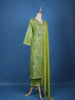 Green Floral Designed Cotton Salwar Suit - Diadem