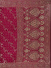 Dark Pink Floral Designed Bridal Banarasi Silk Saree - Diadem