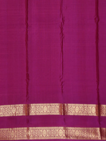 Purple Floral Motifs Pure Kanchipuram Silk Saree - Diadem