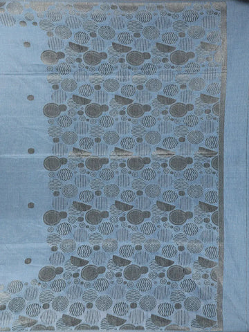 Blue Abstract Designed Semi Tussar Silk Saree - Diadem