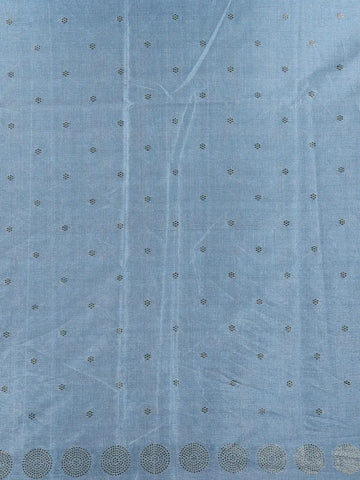 Blue Abstract Designed Semi Tussar Silk Saree - Diadem