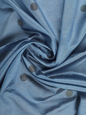 Blue Abstract Designed Semi Tussar Silk Saree - Diadem