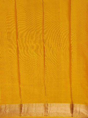 Yellow Floral Motifs pure Kanchipuram Silk Saree - Diadem