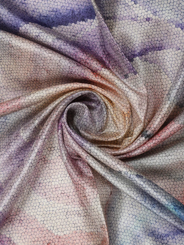 Purple Abstract Designed Semi Tussar Silk Saree - Diadem