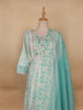 White Floral Designed Cotton Salwar Suit - Diadem