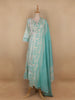 White Floral Designed Cotton Salwar Suit - Diadem