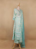 White Floral Designed Cotton Salwar Suit - Diadem
