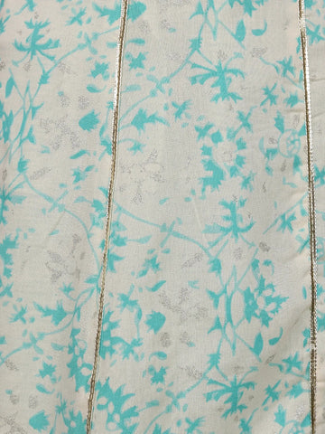 White Floral Designed Cotton Salwar Suit - Diadem