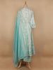 White Floral Designed Cotton Salwar Suit - Diadem