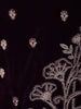 Dark Red Floral Designed Velvet Salwar Suit - Diadem