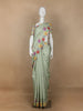 Pale Green Floral Designed Semi Tussar Silk Saree - Diadem
