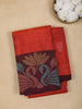 Rust Orange Peacock And Leaf Motif Pure Kanchipuram Silk Saree - Diadem