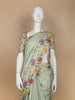 Pale Green Floral Designed Semi Tussar Silk Saree - Diadem