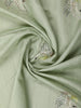 Pale Green Floral Designed Semi Tussar Silk Saree - Diadem